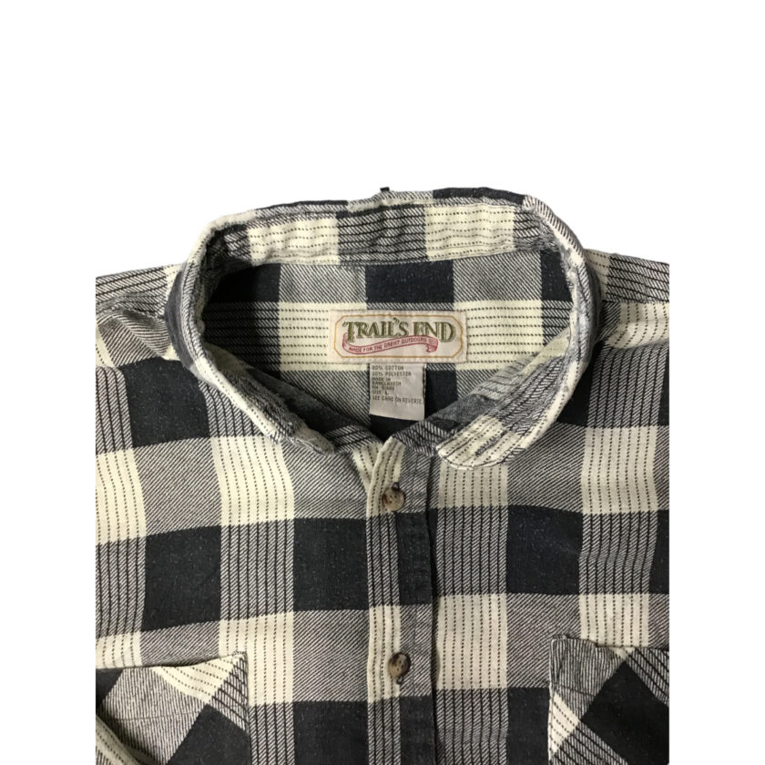 A black and white flannel shirt.