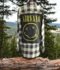 Narvana smiley face flannel shirt.