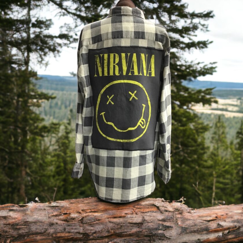 Narvana smiley face flannel shirt.