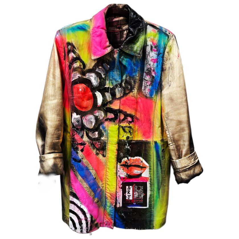 A colorful jacket with a colorful design on it.