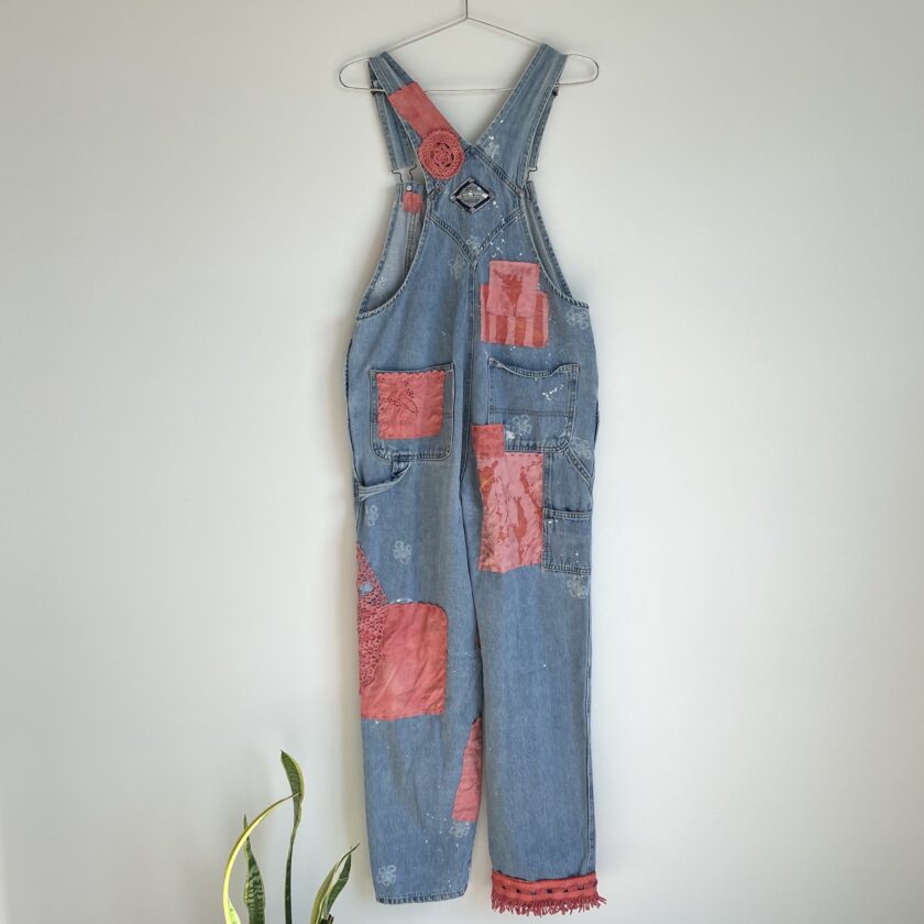 A overalls on a wall.