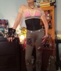 Upcycled Punk Rock Star Lace Up Pants - 3/29"