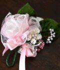 pink and white corsage