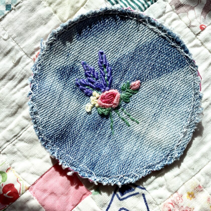 embroidered floral patch