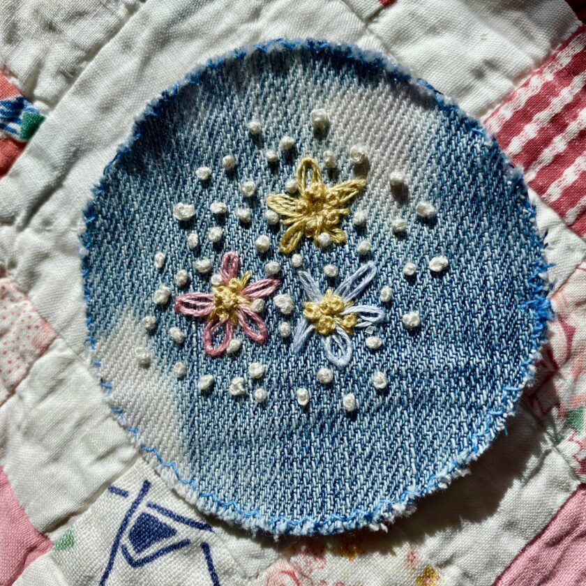 embroidered floral patch