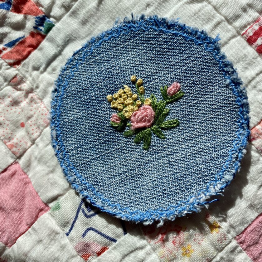 embroidered floral patch